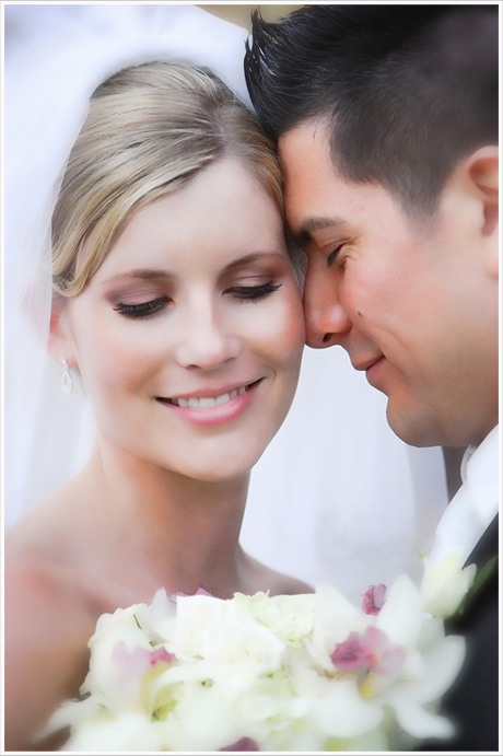 A bride and groom on their wedding day